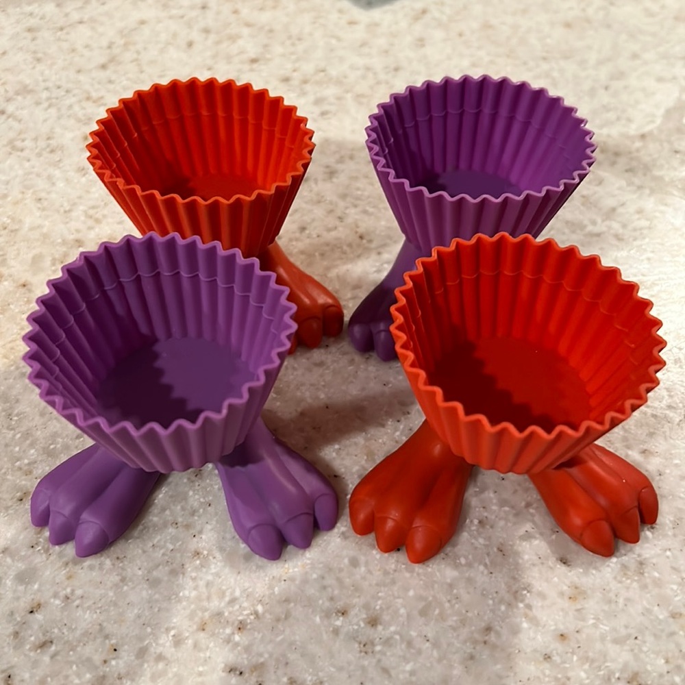 Four Monster Feet Cupcake Baking Cups